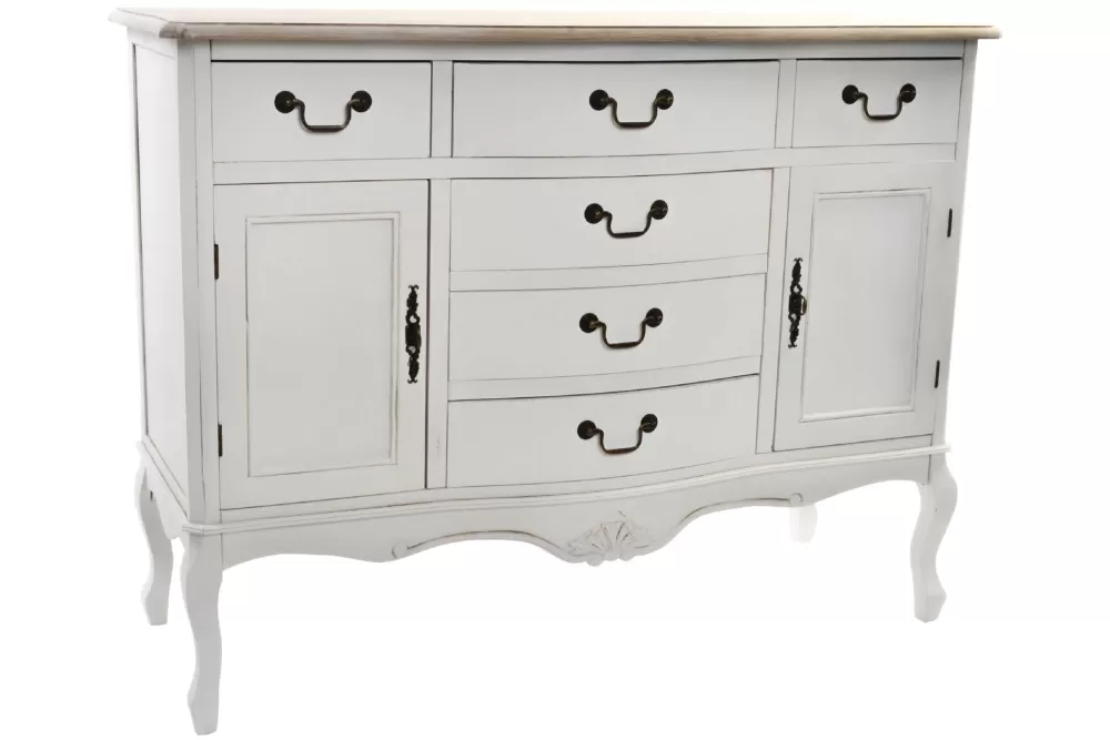 Best Sale Buffet Abeto 118X45X90 Natural Blanco Buffets Y Muebles Tv