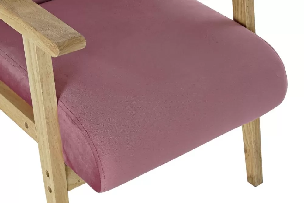 Detall ITEM Butaca Poliester Mdf 61X63X77 Terciopelo Rosa