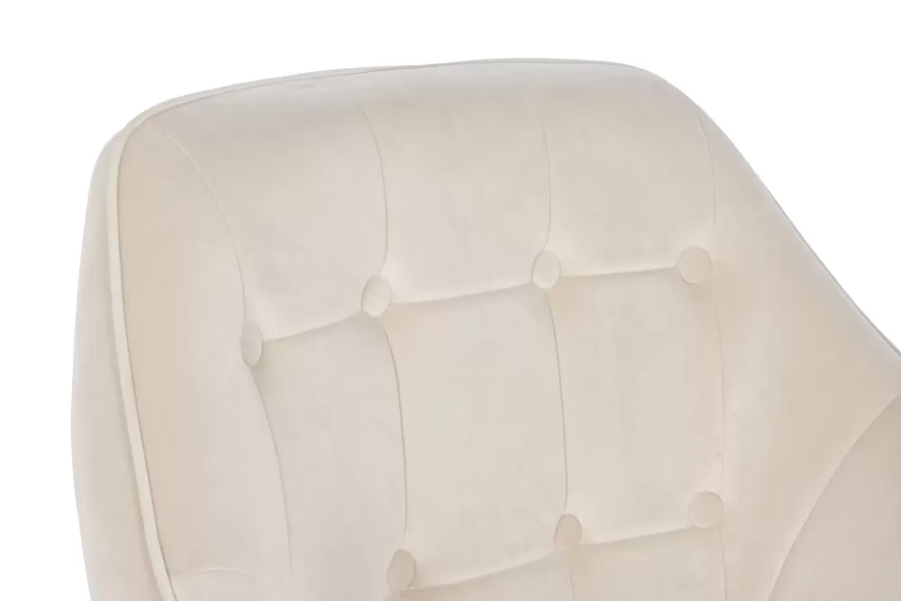 Store Butaca Poliester Metal 74X74X90 Velvet Crema Sillones Y Butacas