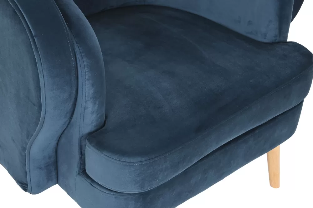 Clearance Butaca Poliester Metal 78X78X78 Terciopelo Azul Sillones Y Butacas