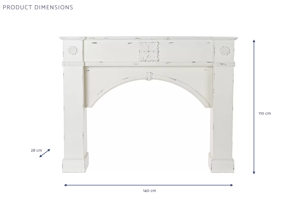 Shop Frontal Chimenea Abeto Mdf 140X28X110 Envejecido Consolas Y Recibidores