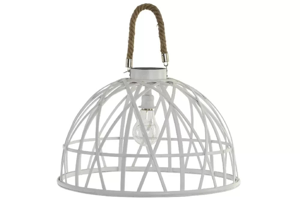 New Lampara Techo Bambu Led 43X43X37 3Xaa Blanco Decoraciónes Luminosas