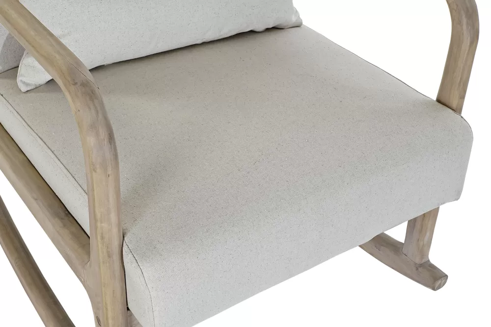 Best Mecedora Lino Rubberwood 66X85X81 Beige Sillones Y Butacas