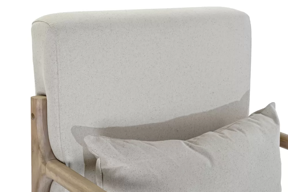 Best Mecedora Lino Rubberwood 66X85X81 Beige Sillones Y Butacas