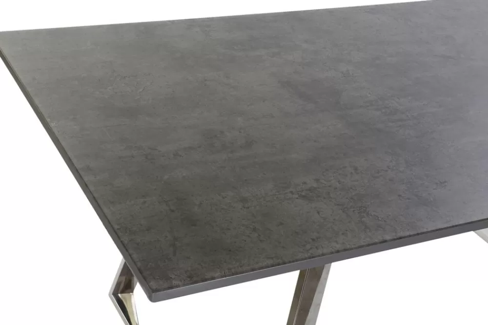 Detall ITEM Mesa Comedor Acero Cristal 180X90X76 Gris Oscuro