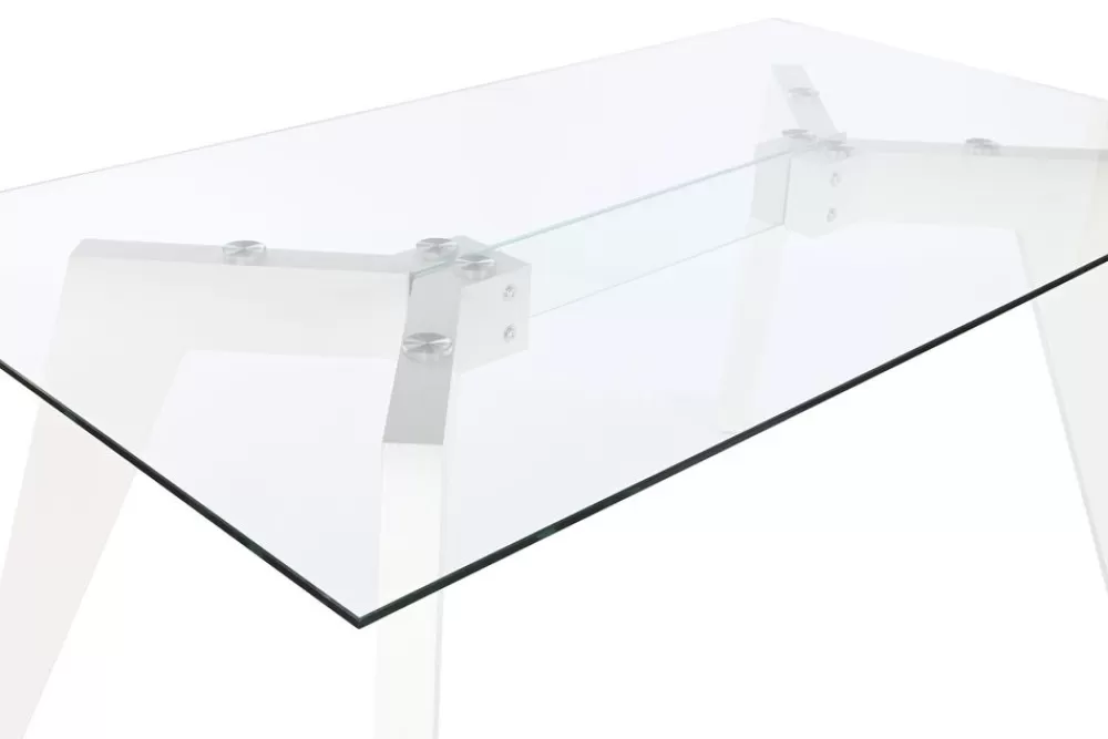 Detall ITEM Mesa Comedor Cristal Mdf 160X90X75 Templado Blanco