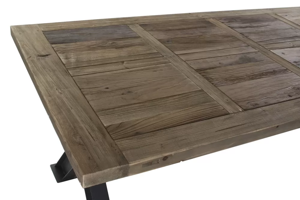 Cheap Mesa Madera Reciclada Metal 200X100X78 Natural Mesas Comedor