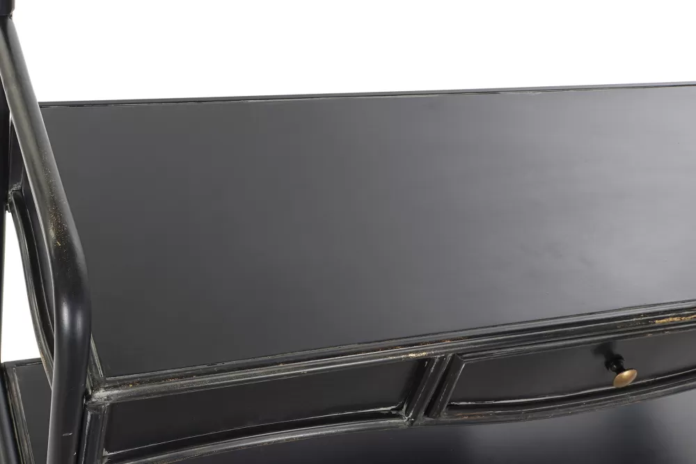 Cheap Recibidor Metal 108X36X185 6Colg, Perchero Negro Consolas Y Recibidores