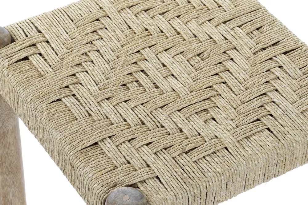 Outlet Reposapiés Mango Cuerda 40X40X40 Trenzado Natural Descalzador, Reposapiés Y Otros