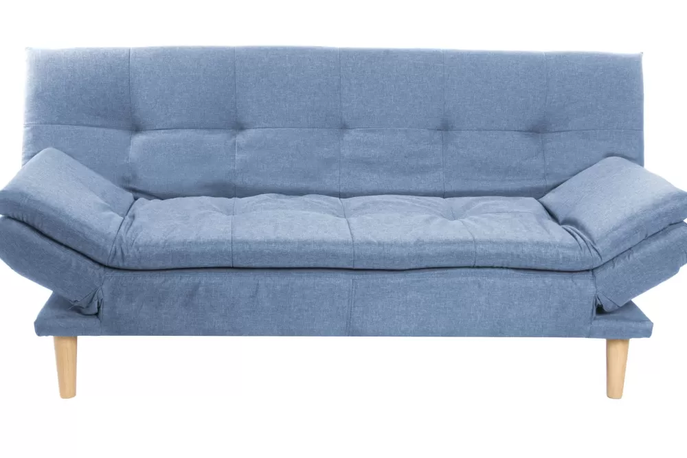 Best Sale Sofa Cama Poliester Madera 180X85X83 Azul Sofás Y Chaise Longue