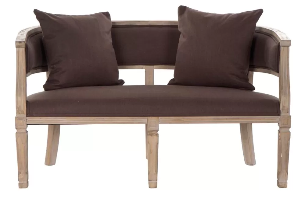 Detall ITEM Sofa Lino Rubberwood 122X69X72 2 Plazas Marron