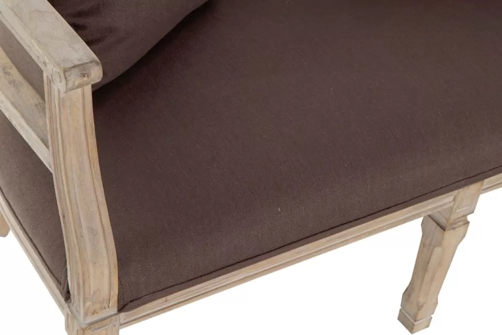 Detall ITEM Sofa Lino Rubberwood 122X69X72 2 Plazas Marron