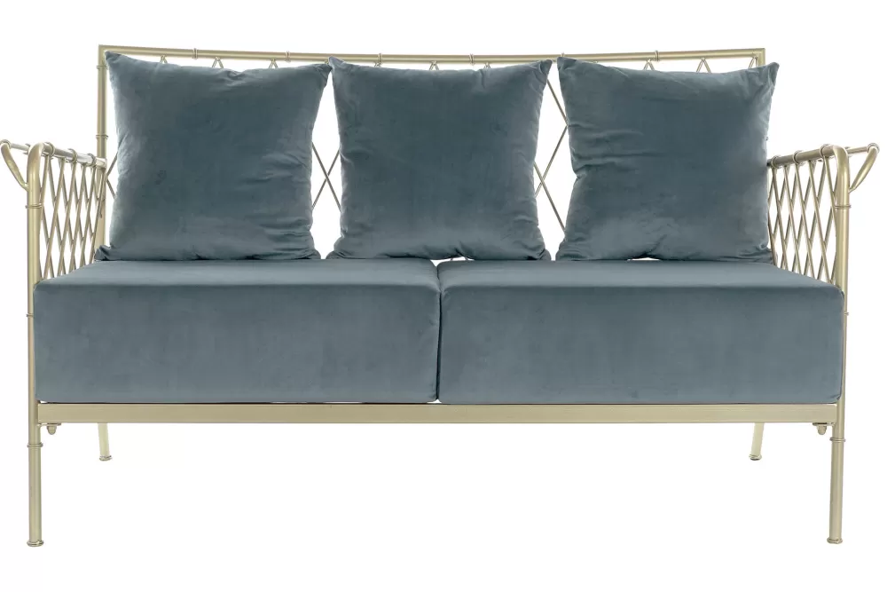 Flash Sale Sofa Metal Poliester 135X70X79 Azul Sofás Y Chaise Longue