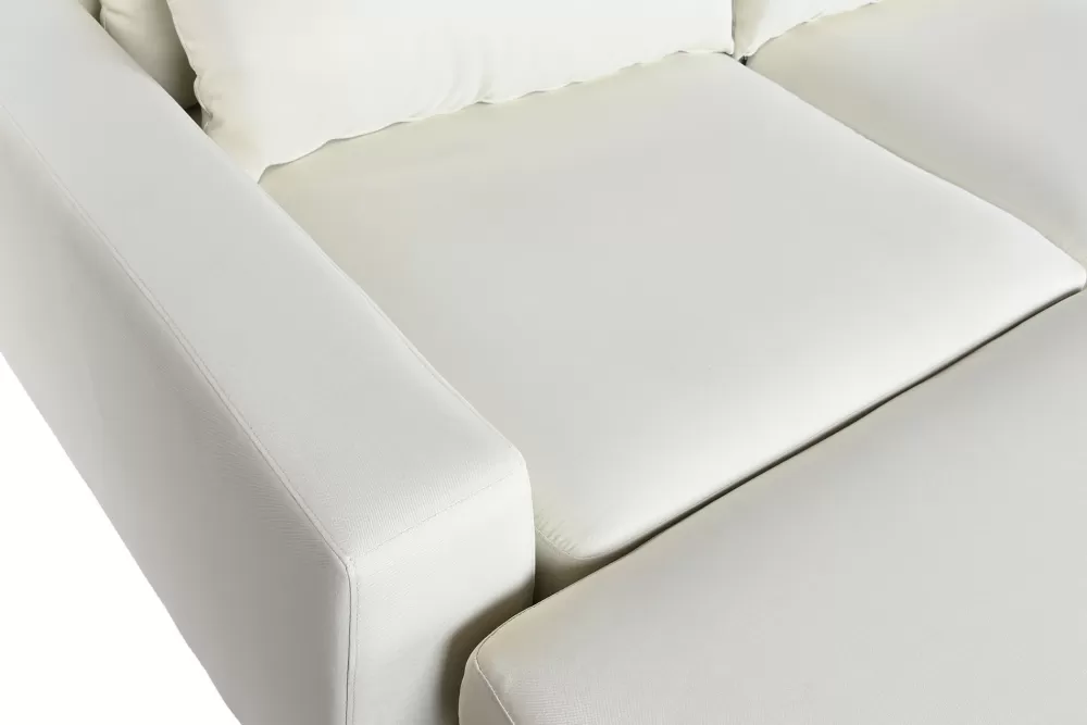 Hot Sofa Poliester Madera 386X218X88 Crema Sofás Y Chaise Longue