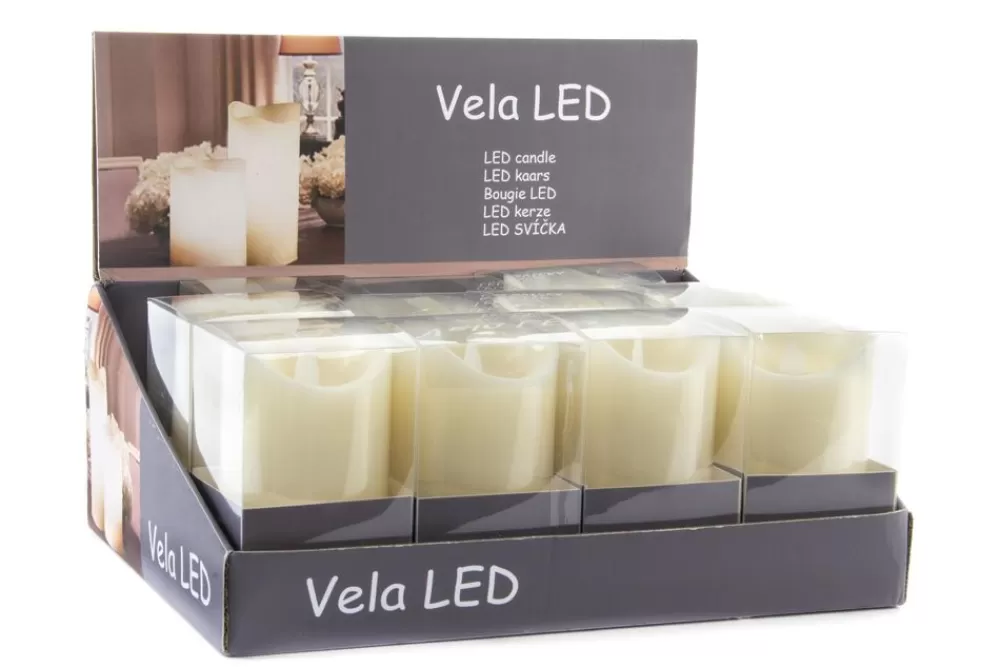 ITEM Vela Led Cera 7,5X7,5X10 Movimiento Crudo