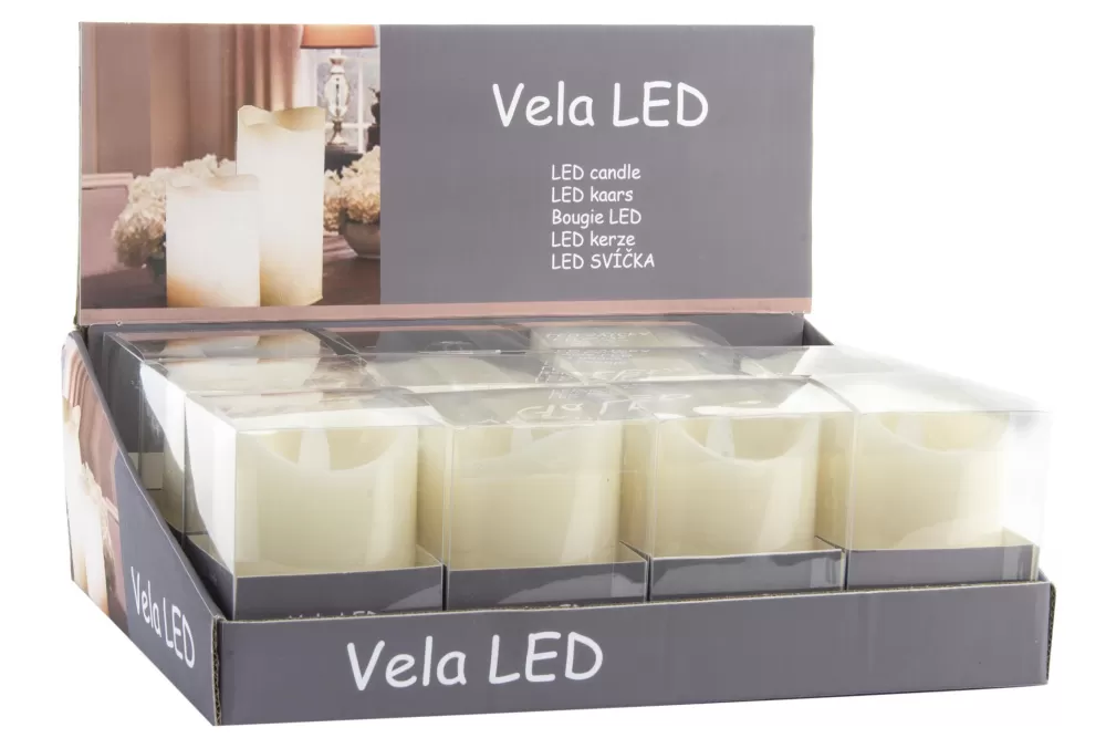 Best Sale Vela Led Cera 7,5X7,5X12 Movimiento Crudo Decoraciónes Luminosas