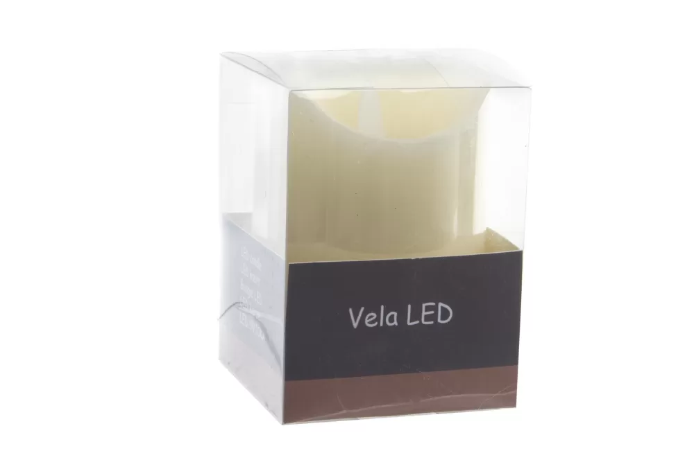 Best Sale Vela Led Cera 7,5X7,5X12 Movimiento Crudo Decoraciónes Luminosas